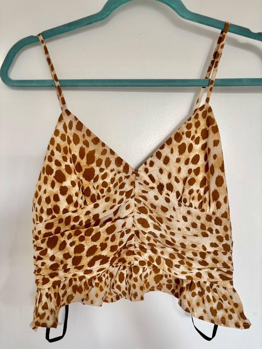 NWT F21 Leopard Blouse Crop Top